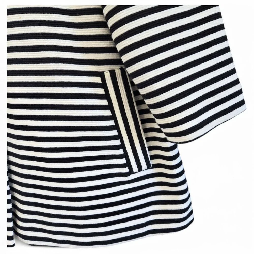 Vintage Pendleton Womens XL Striped Swing Jacket Blazer Navy/White Pleated Back - Picture 11 of 14